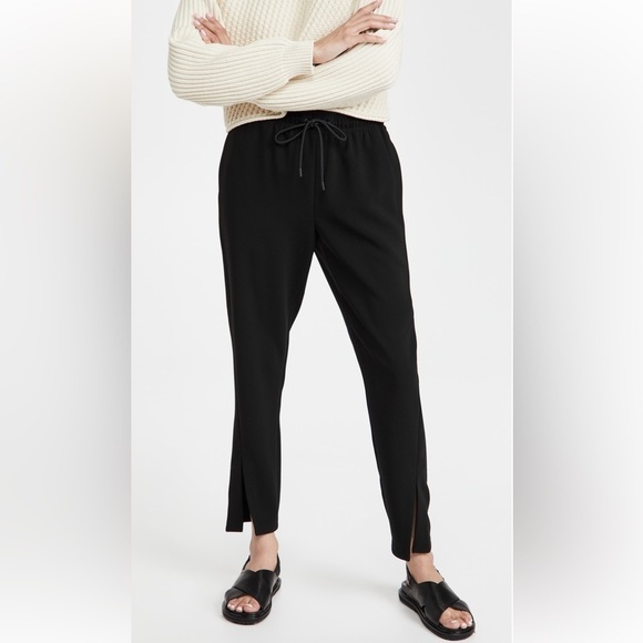 Theory Slit Crepe Drawstring Admiral Crepe Pants in Black - Picture 7 of 7